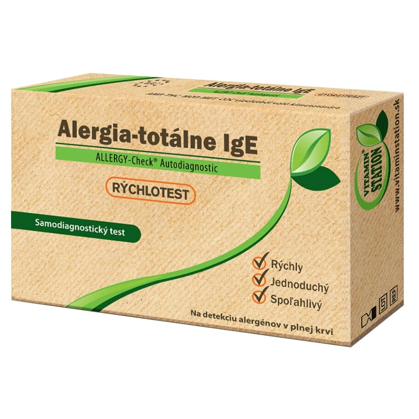 VITAMIN STATION Rýchlotest Alergia-totálne IgE samodiagnostický test z krvi, 1set kúpite na Mojalekaren.sk