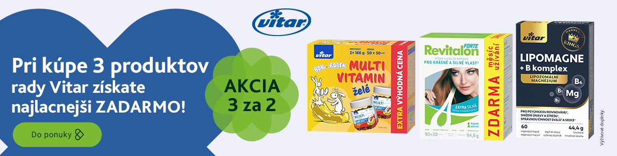 AKCIA 3 ZA CENU 2 na produkty Vitar