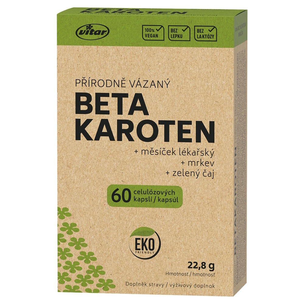Vitar Beta Karoten Eko friendly kapsuly pre krásne opálenie a zdravú pokožku 60 cps kúpite na Mojalekaren.sk