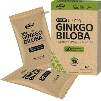 VITAR EKO Ginkgo biloba 60 mg + DMAE + vitamín B6 60 kapsúl (Doplnky stravy na pamäť) - obrázok 2/2