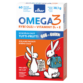 VITAR Kids omega 3 + vitamín D + vitamín E 60 kapsúl