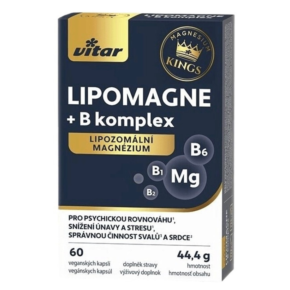 VITAR KINGS LIPOMAGNE + B komplex lipozomálne magnézium 60 kapsúl