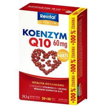 REVITAL Koenzým 60 mg + vitamín E a selén 30 + 30 kapsúl ZADARMO