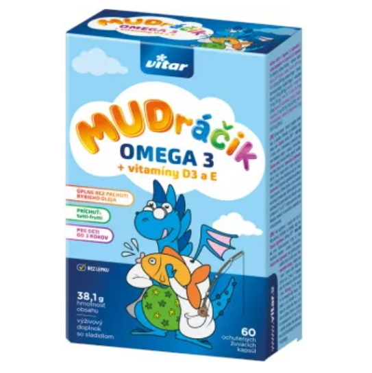 VITAR MUDráčik OMEGA 3 + vitamíny D3 a E 60 žuvacích kapsúl kúpite na Mojalekaren.sk