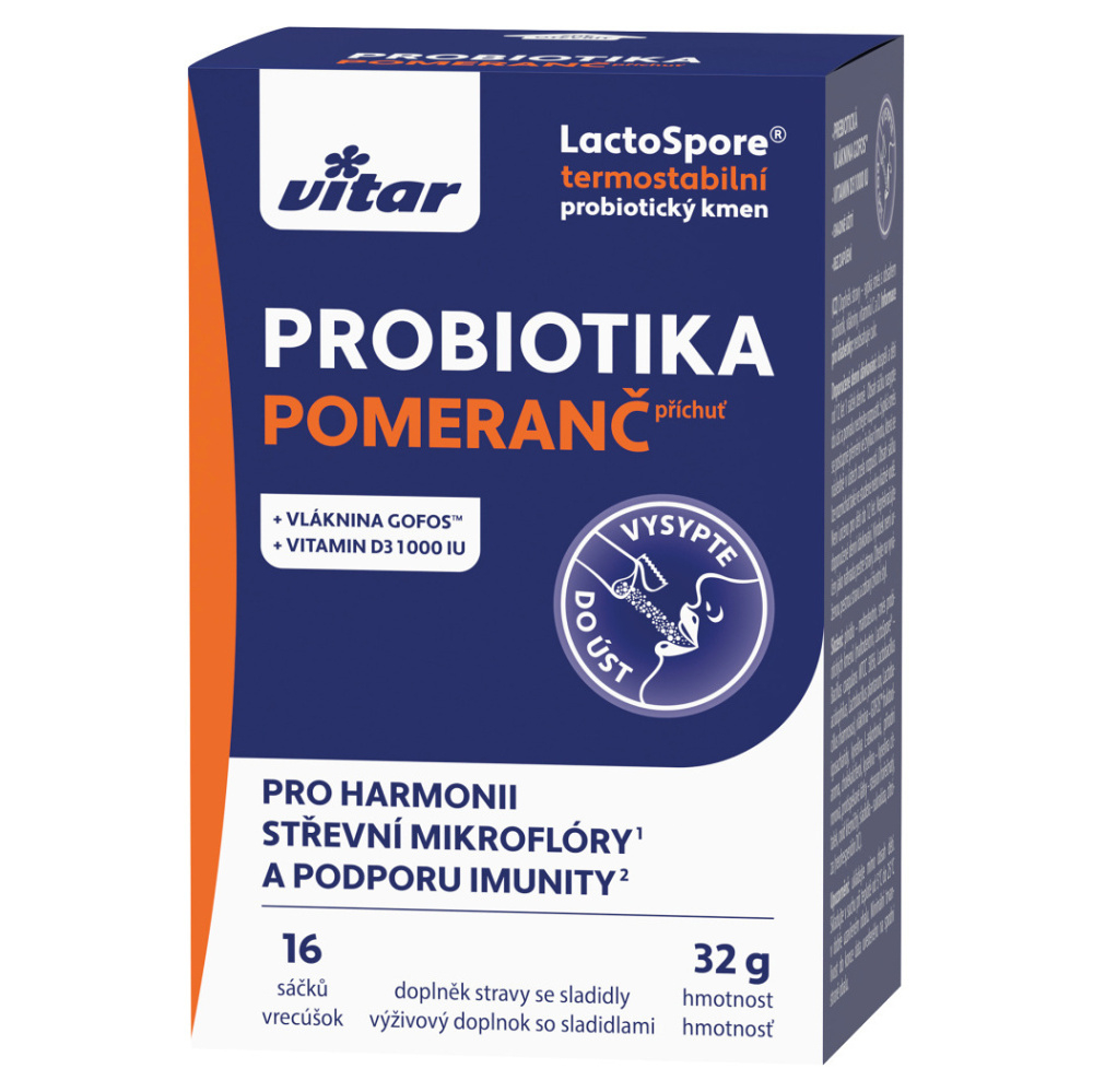 VITAR Probiotiká + vláknina + vitamín C a D 16 sáčkov kúpite na Mojalekaren.sk