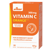 VITAR Vitamín C 300 mg + rakytník + zinok s príchuťou pomaranča 20 sáčkov