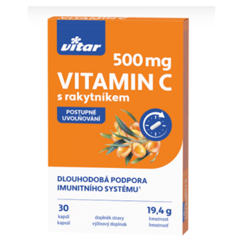 VITAR Vitamín C 500 mg s rakytníkom 30 kapsúl