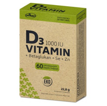 VITAR EKO Vitamín D3 1000IU + betaglukán 60 kapsúl