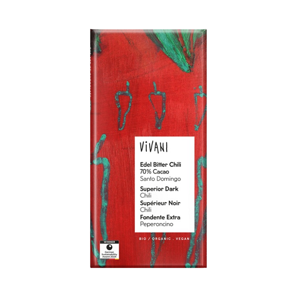E-shop VIVANI Čokoláda horká s chilli 70% BIO 80 g