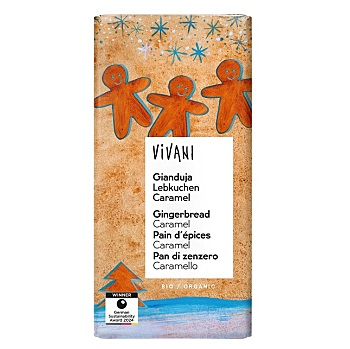 VIVANI Čokoláda mliečna nugátová perník a karamel BIO 100 g (Čokolády) - BIO, Mliečne