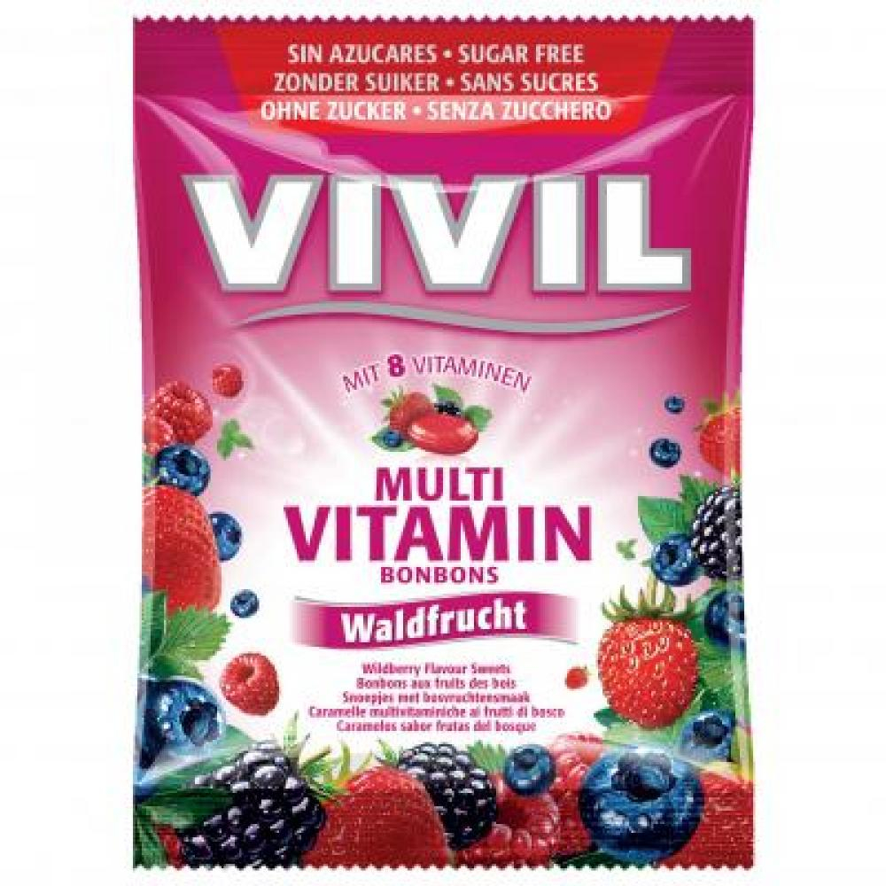 Obrázok Vivil Multivitamín lesní plody 8 vitamínů bez cukru 60 g