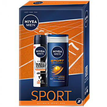 NIVEA Men Sport Sprchový gél 250 ml + antiperspirant 150 ml Darčekové balenie, poškodený obal