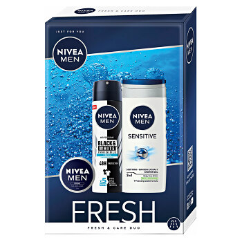 NIVEA Men Fresh&Care Sprchový gél 250 ml + dezodorant 150 ml + krém 30 ml Darčekové balenie