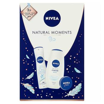 NIVEA Natural Moments Sprchový gél 250 ml + dezodorant 150 ml + krém 30 ml Darčeková súprava