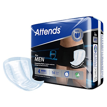 ATTENDS For men 4 vložky absorpčné 14 kusov (Vložky pri inkontinencii)
