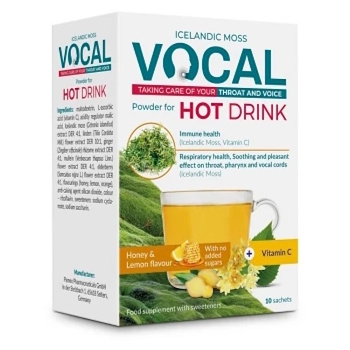 VOCAL Hot drink med a citrón 10 vrecúšok (Dýchanie, dýchacie cesty)
