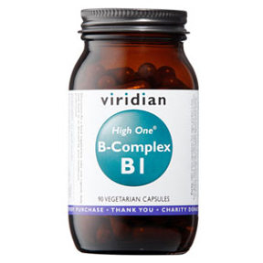 Viridian Nutrition High One B1 B-Complex komplex vitamínu B na normálnu činnosť nervovej sústavy a pre krásnu pleť 90 cps