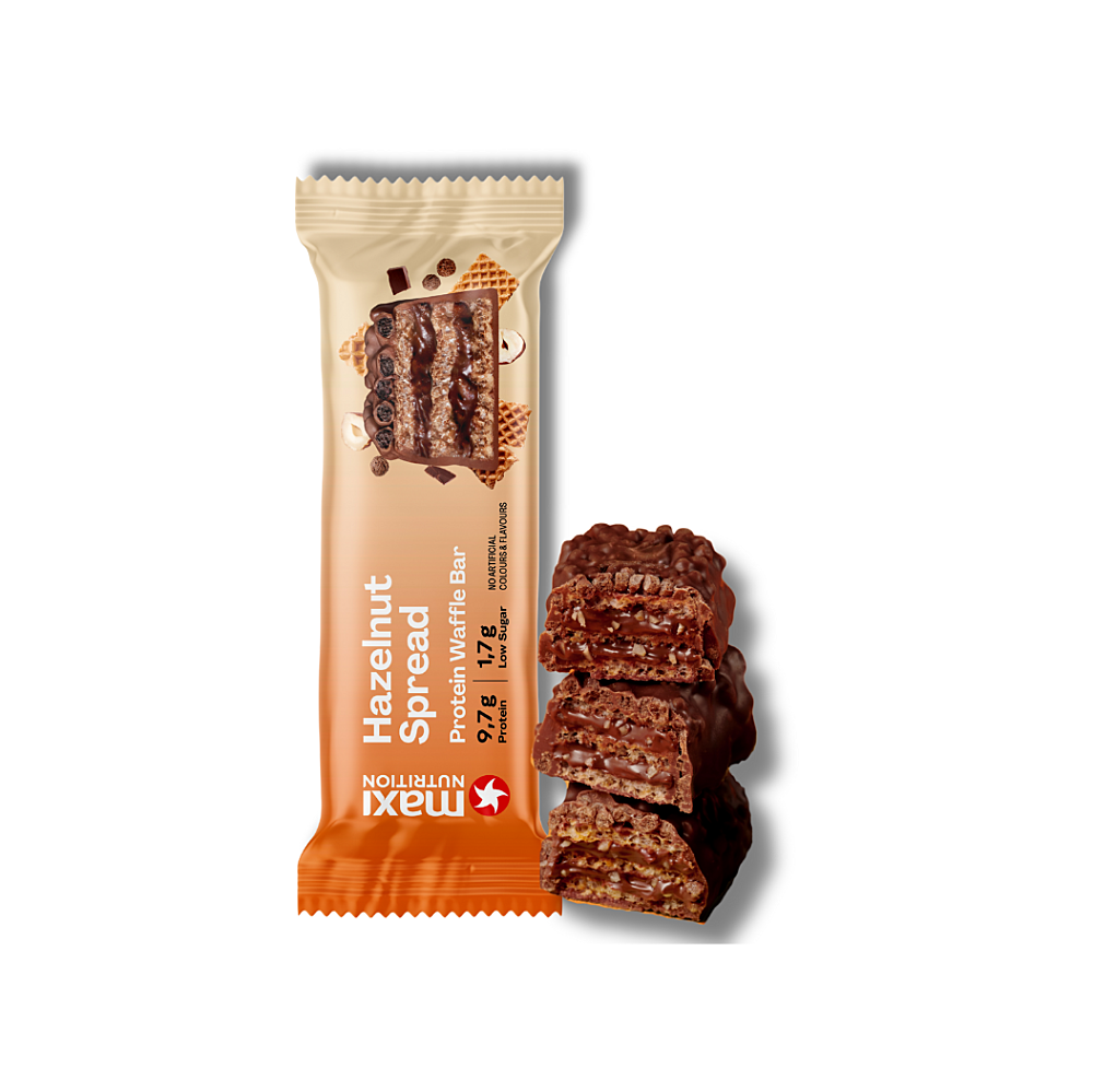 E-shop MAXI NUTRITION Waffle Protein bar Nátierka z lieskových orieškov 39 g