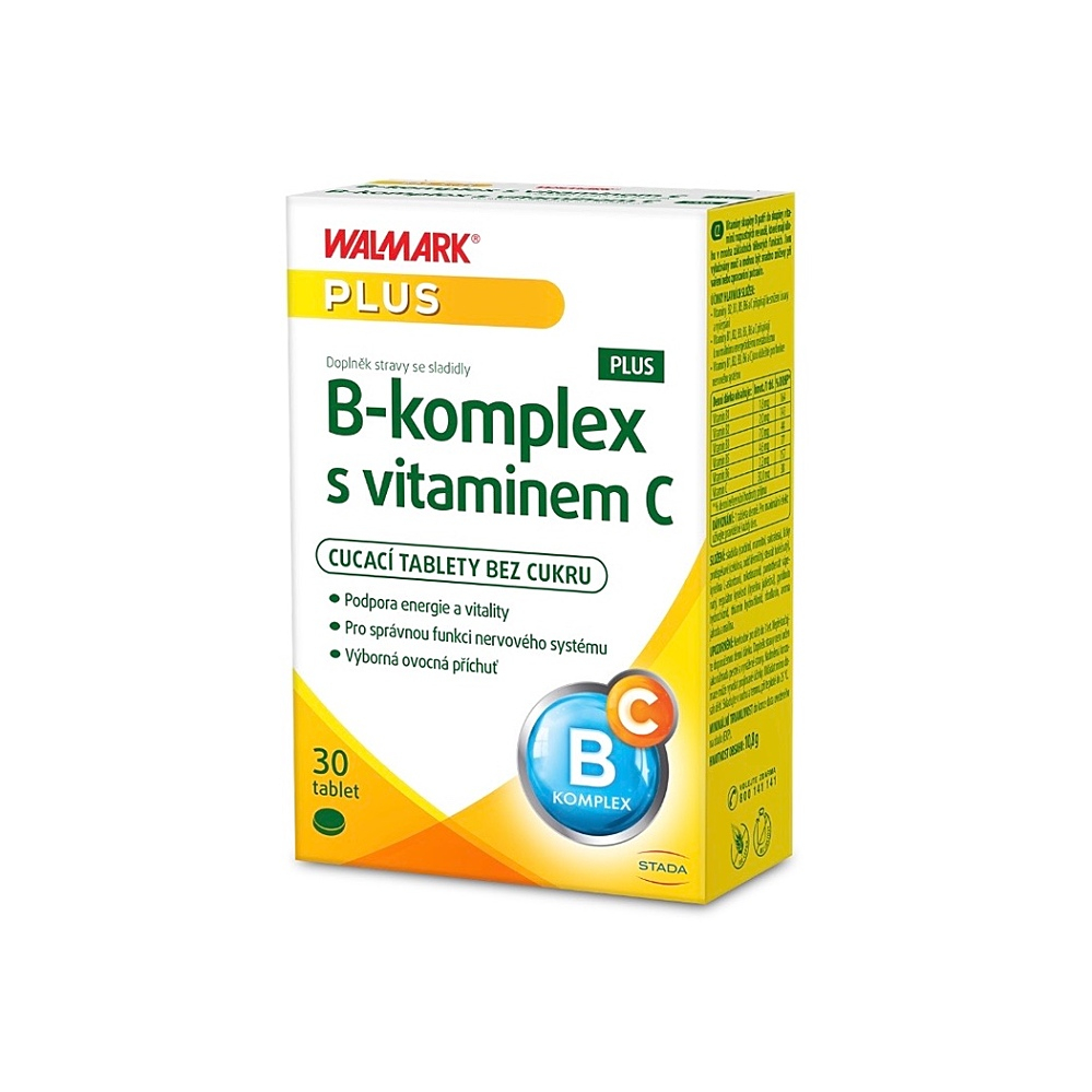 Walmark B-komplex PLUS + vitamín C tablety na podporu imunitného systému, pre krásne vlasy a pleť 30 tbl