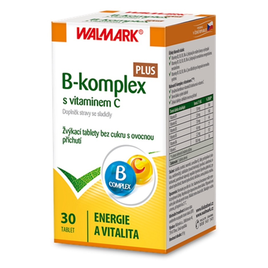 Walmark B-komplex PLUS + vitamín C tablety na podporu imunitného systému, pre krásne vlasy a pleť 30 tbl kúpite na Mojalekaren.sk