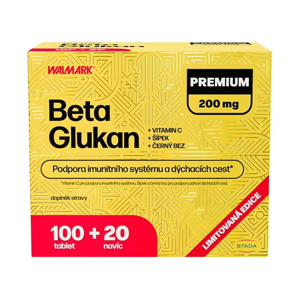WALMARK Beta glukán PREMIUM 200 mg 100 + 20 tabliet NAVYŠE