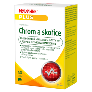 WALMARK Chróm a škorica 60 tabliet (Pre diabetikov)