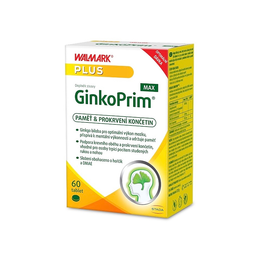 Walmark GinkgoPrim MAX tablety pamäť a prekrvenie končatín 60 tbl