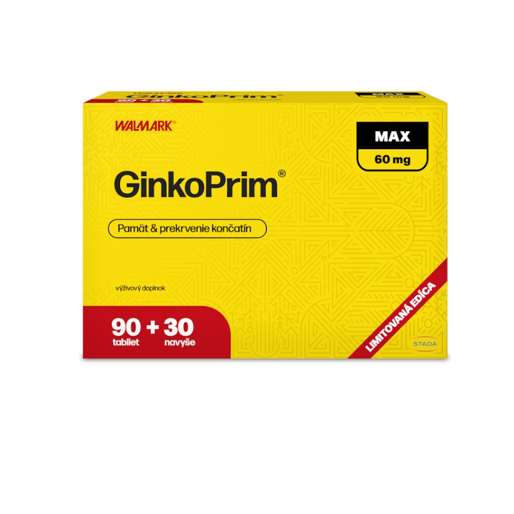 WALMARK GinkoPrim MAX 60 mg 90 + 30 tabliet NAVYŠE kúpite na Mojalekaren.sk