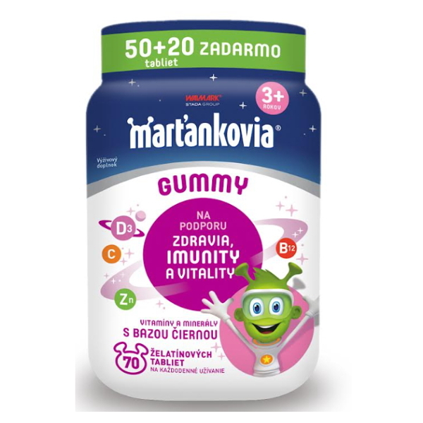 WALMARK Marťankovia Gummy s Bazou čiernou 70 želatínových tabliet kúpite na Mojalekaren.sk