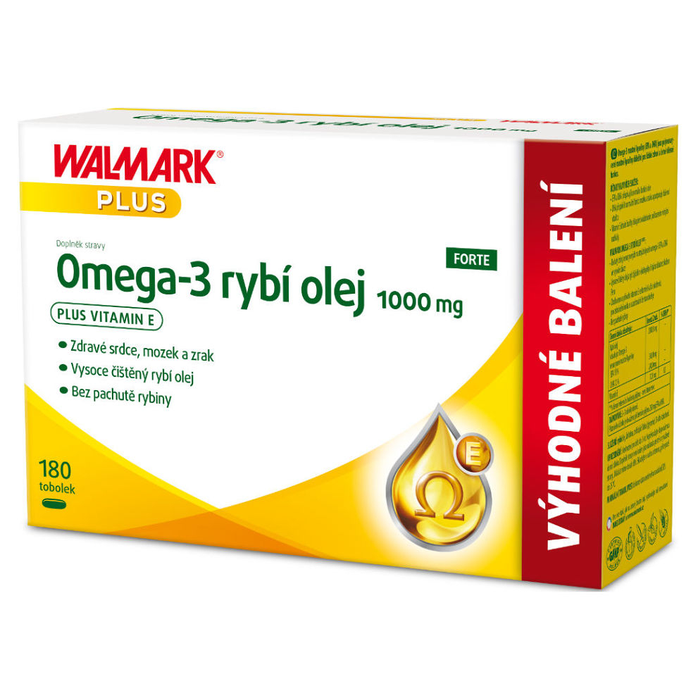 Walmark Omega-3 rybí olej 1000 mg tobolky pre normálnu činnosť srdca a mozgu 180 cps kúpite na Mojalekaren.sk
