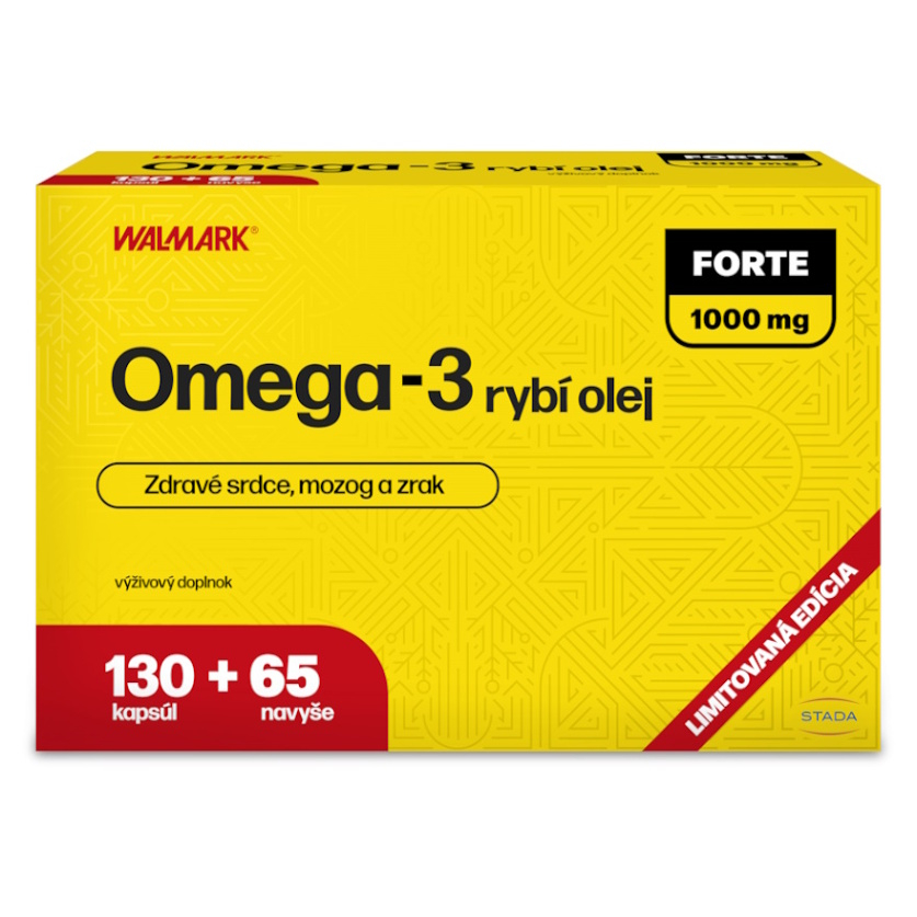 WALMARK Omega 3 rybí olej forte 1000 mg 130 + 65 kapsúl NAVYŠE kúpite na Mojalekaren.sk