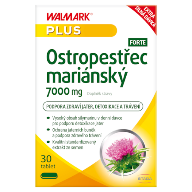 Walmark Ostropestrec mariánsky 7000 mg tablety na podporu zdravia pečene 30 tbl