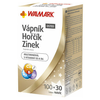 WALMARK Vápnik Horčík Zinok OSTEO 100+30 tabliet Promo 2018