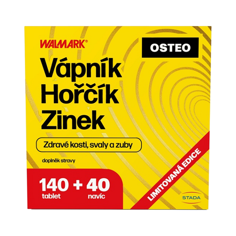 WALMARK Vápnik Horčík Zinok Osteo 140 + 40 tabliet NAVYŠE