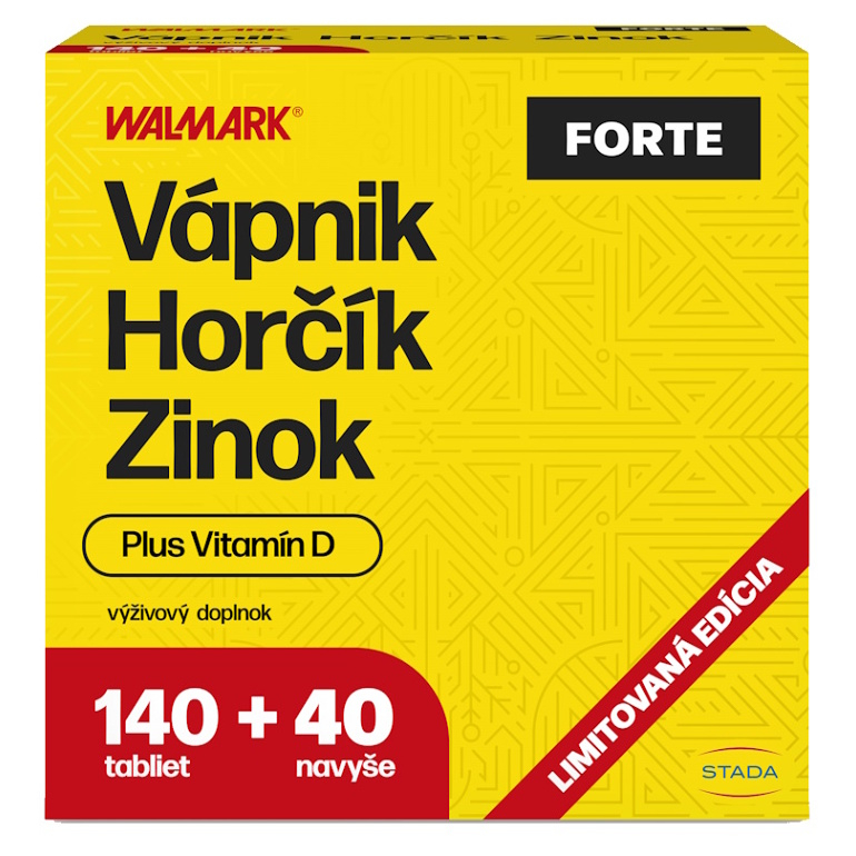 WALMARK Vápnik Horčík Zinok Forte 140 + 40 tabliet NAVYŠE kúpite na Mojalekaren.sk