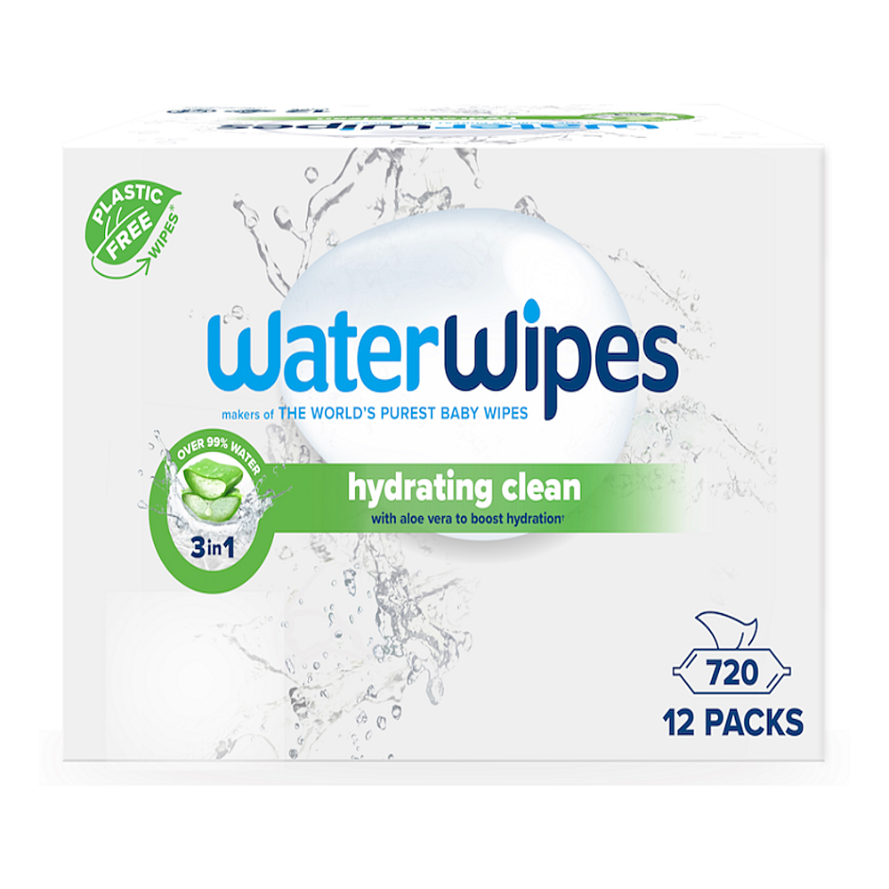 WATERWIPES Obrúsky vlhčené hydrating clean bez obsahu plastov 720 kusov