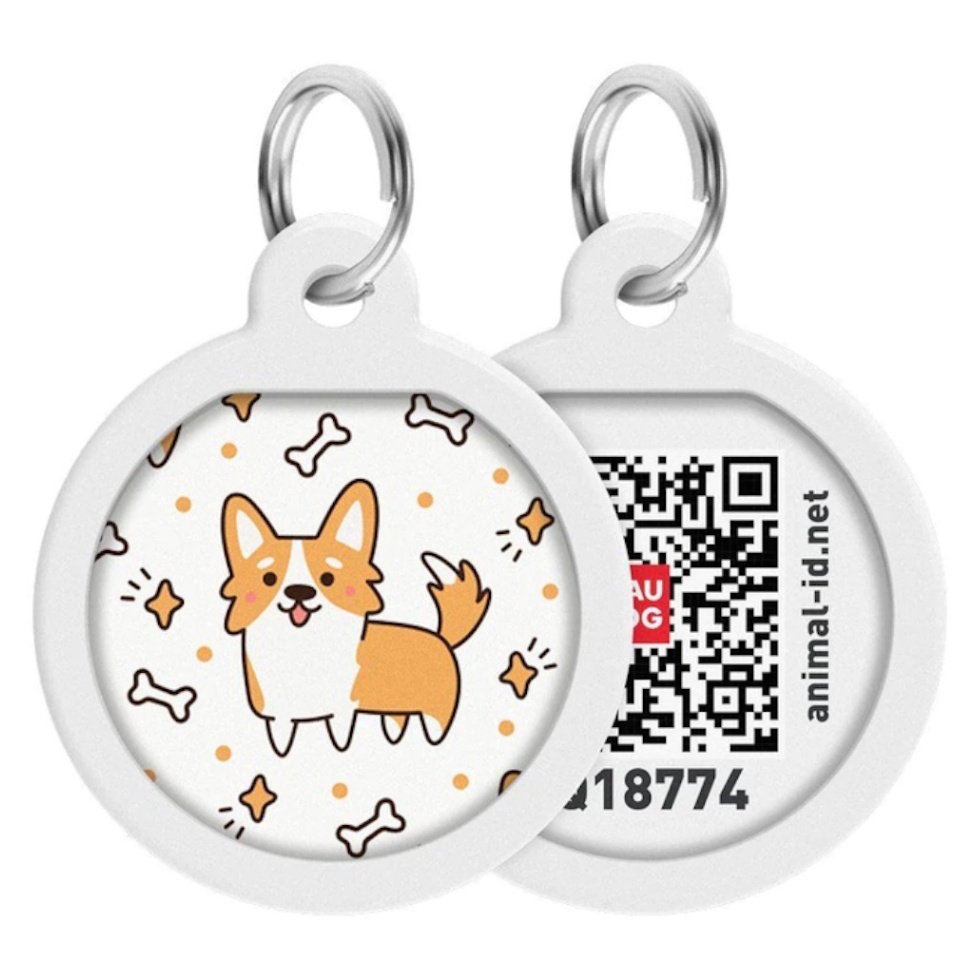 E-shop WAUDOG Identifikačná známka QR Corgi 1 kus, Veľkosť: S