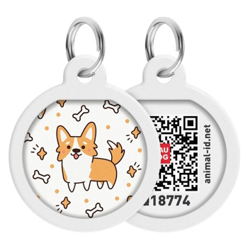 WAUDOG Identifikačná známka QR Corgi 1 kus, Veľkosť: S (Obojky, postroje a vodítka pre psov)