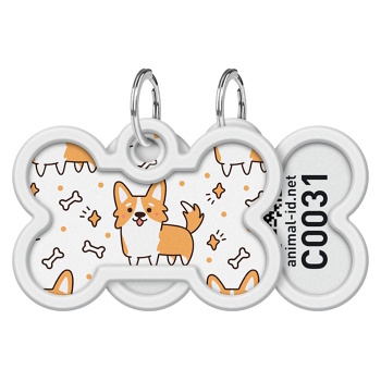 WAUDOG Identifikačná známka QR kosť Corgi 1 kus (Obojky, postroje a vodítka pre psov)