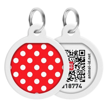 WAUDOG Identifikačná známka QR Bodky 1 kus, Veľkosť: M (Obojky, postroje a vodítka pre psov)