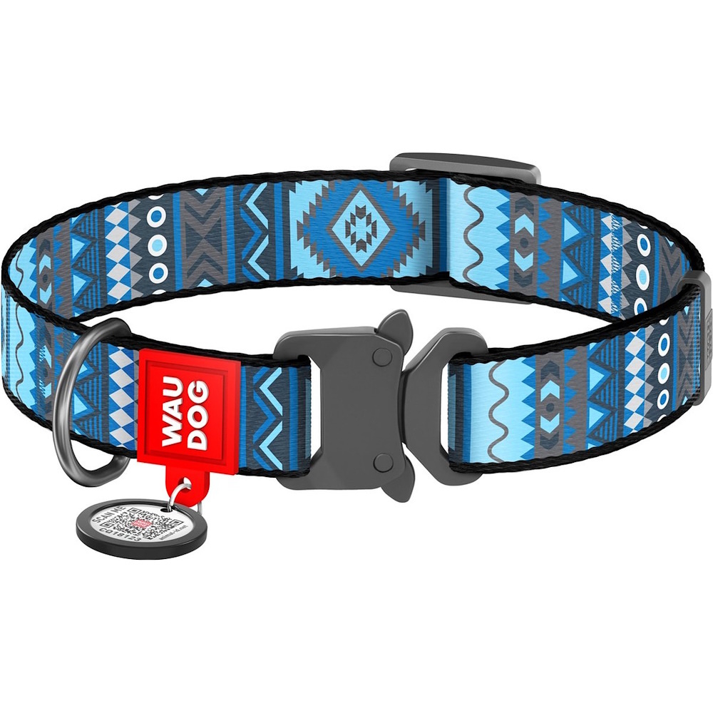 E-shop WAUDOG Obojok pre psov Etno modrý 1 kus, Veľkosť: M