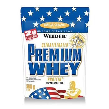 WEIDER Premium whey srvátkový proteín príchuť vanilka a karamel 500 g (Srvátkové proteíny)