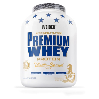 WEIDER Premium whey srvátkový proteín vanilka a karamel 2300 g (Srvátkové proteíny)