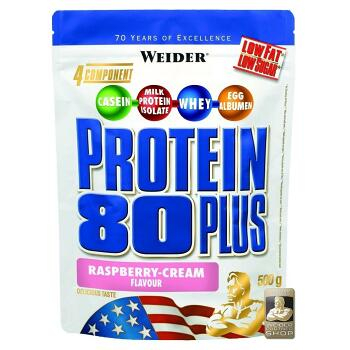 WEIDER Proteín 80 plus príchuť malina a smotana 500 g