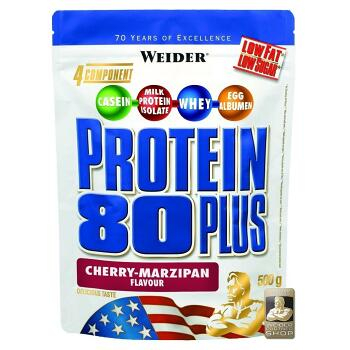 Weider, Protein 80 Plus, 500 g - Višňa-Marcipán