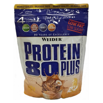 WEIDER Protein 80 plus príchuť lieskový oriešok a nugát 500 g