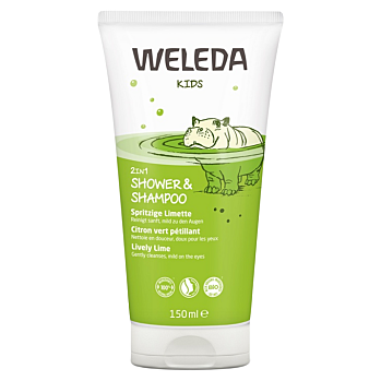 WELEDA Sprchový krém a šampón veselá limetka 150 ml (Mydlá a sprchové gély) - Čistiace, Penivé