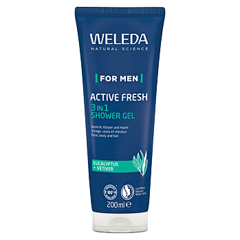 WELEDA For Men Active Fresh 3in1 Sprchový gél 200 ml (Prírodné prípravky na sprchovanie a umývanie) - Prírodné
