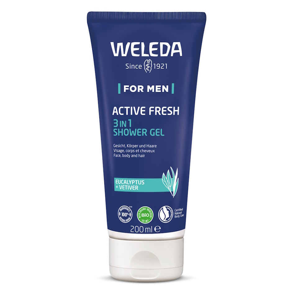 WELEDA For Men Active Fresh 3in1 Sprchový gél 200 ml