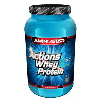 AMINOSTAR Whey protein actions 65% príchuť jahoda 2000 g